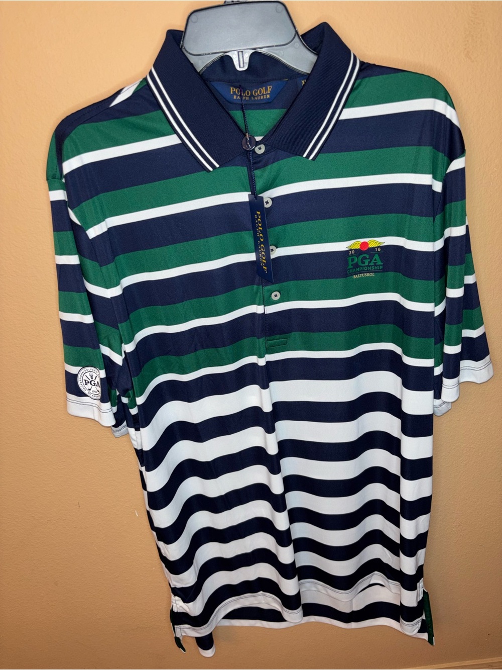 Polo Golf Ralph Lauren Baltusrol Golf Club PGA Tour Striped Polo Shirt XL NWT